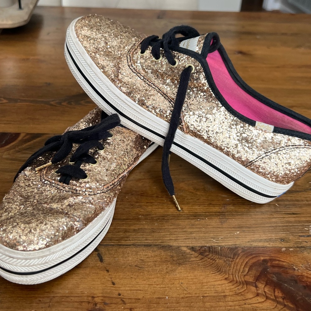 Kate Spade Gold Glitter Keds